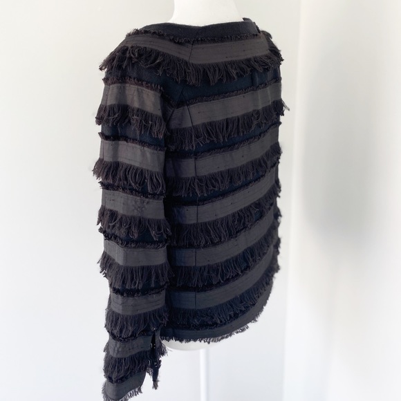 Elizabeth and James Wool Fringe-Trimmed Jacket Sm - Picture 2 of 6